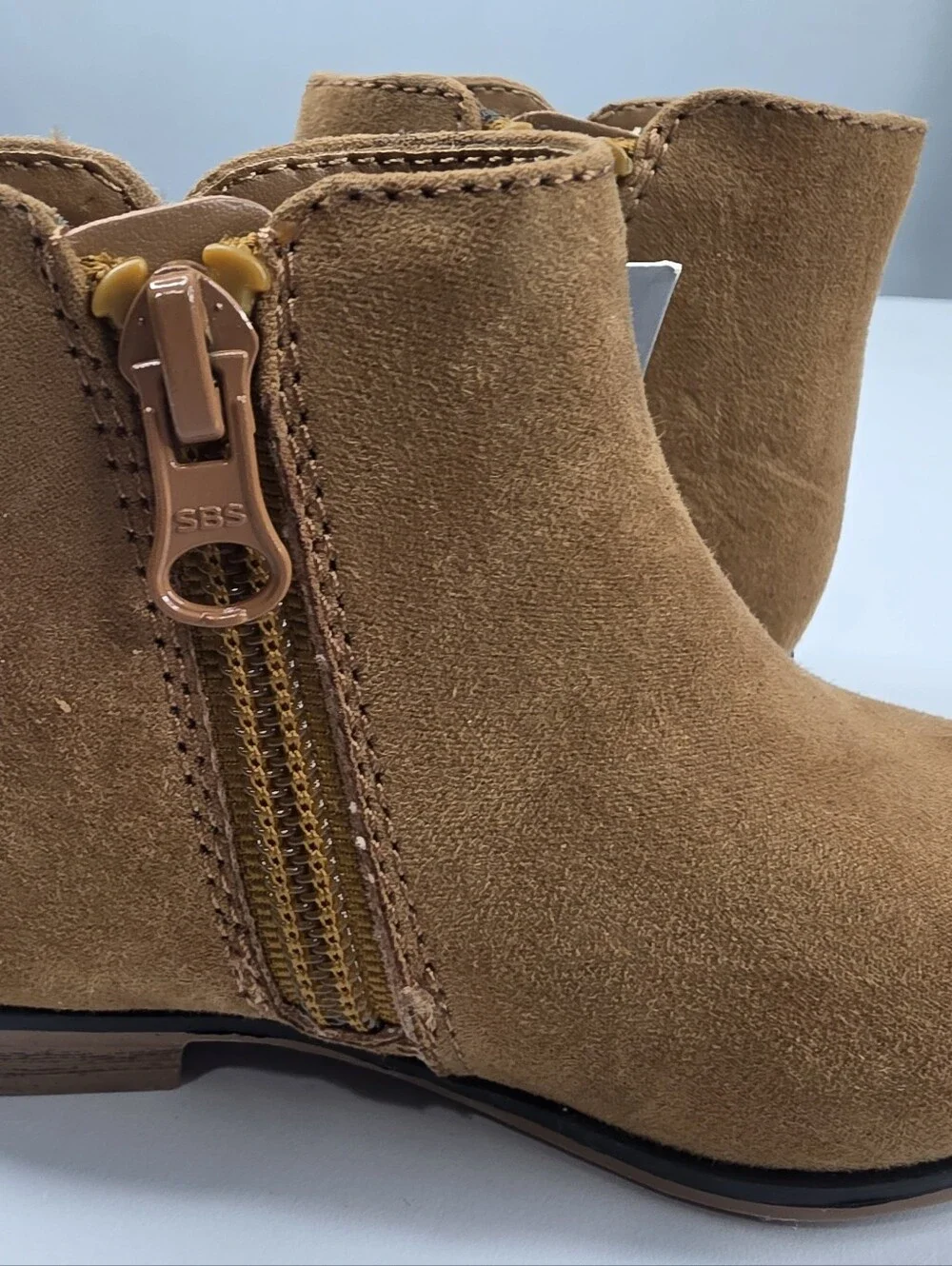 NWT Cat & Jack Tan Girls Suede Size 6 Ankle Boots 4011-
